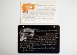 Laser engraved cards handwriting